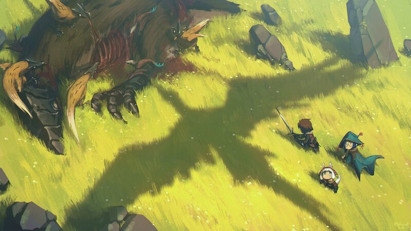 Adventurers Facing Giant Beast