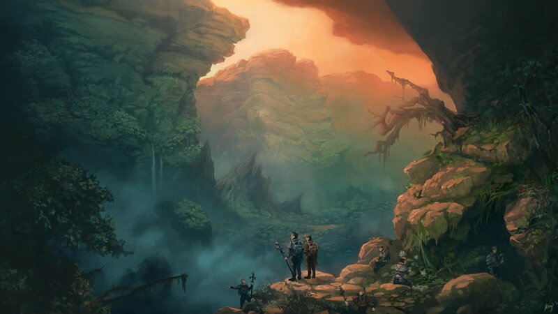 adventurers in a canyon