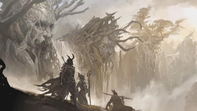 Adventurers in a Forest — Gray