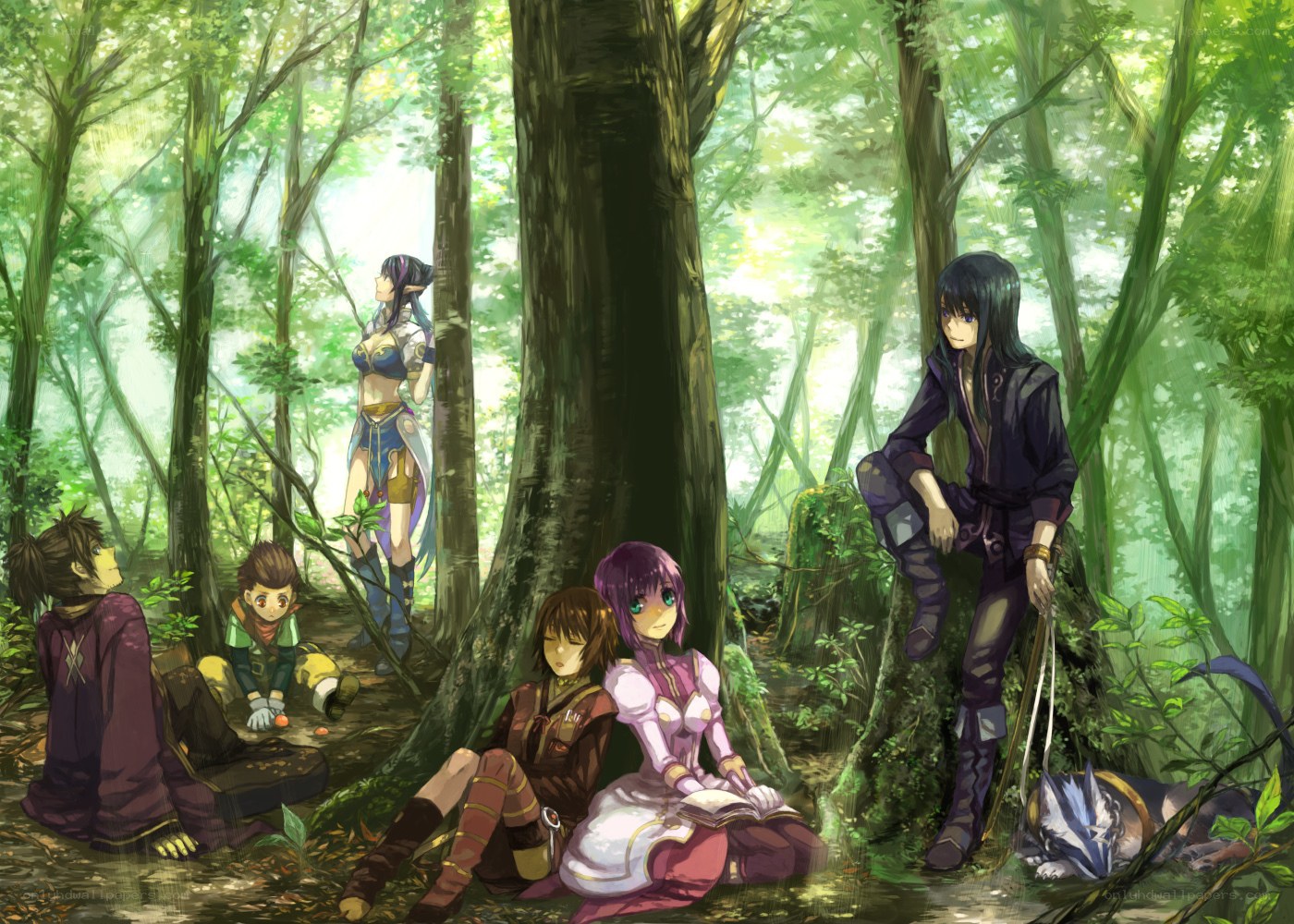 adventurers in a forest