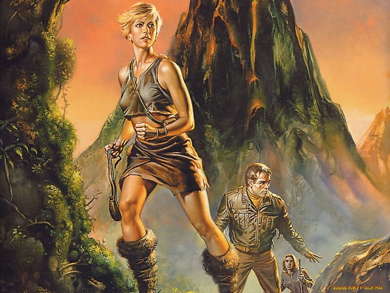 adventurers in a jungle landscape