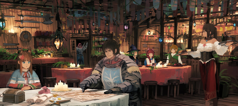 Adventurers in Tavern — Brown