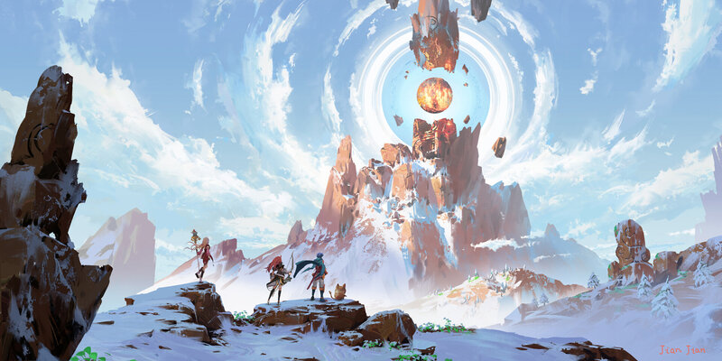Adventurers on Snowy Mountain
