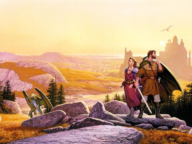 adventurers overlooking a kingdom