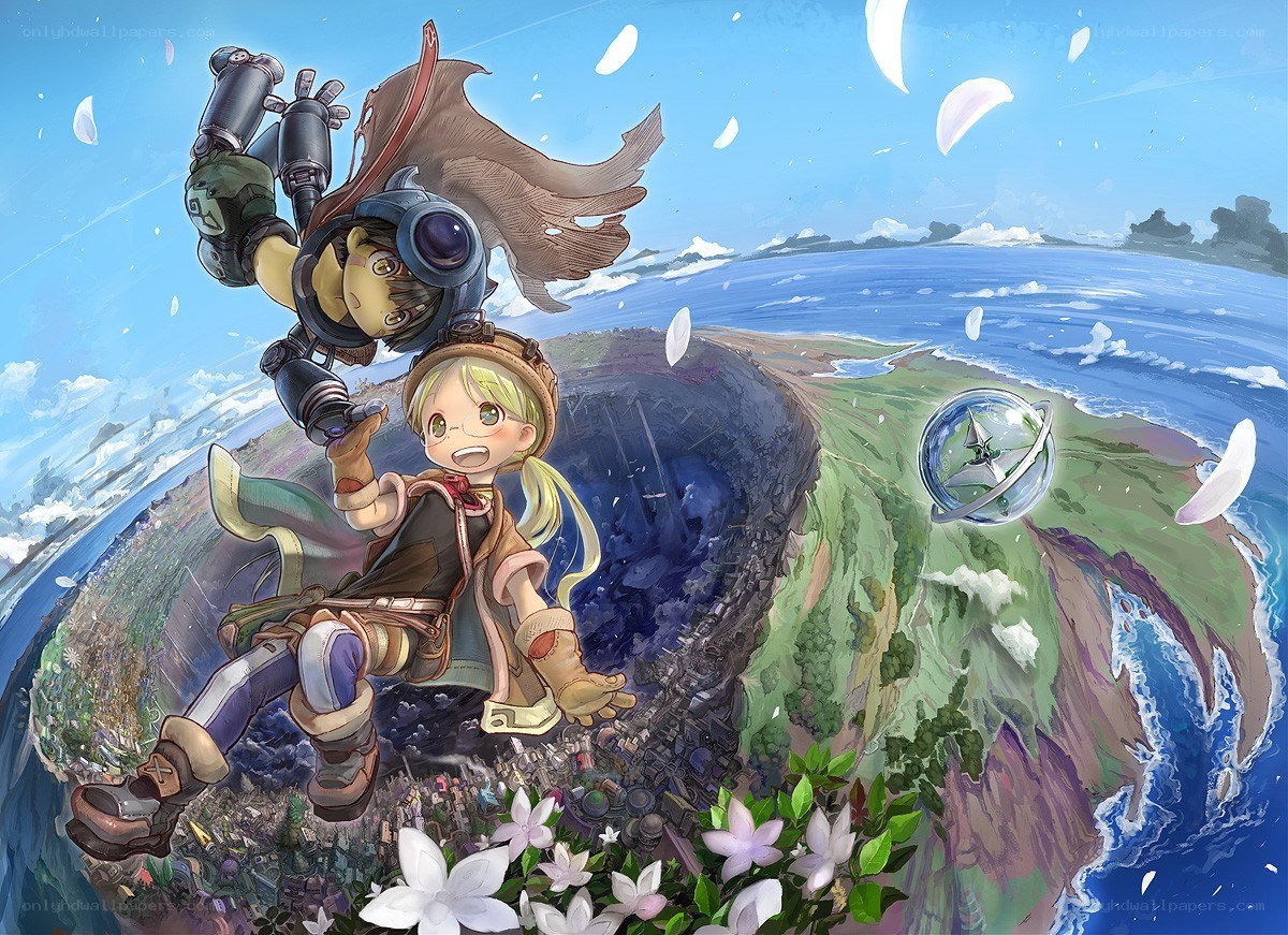 adventurers soaring over a world