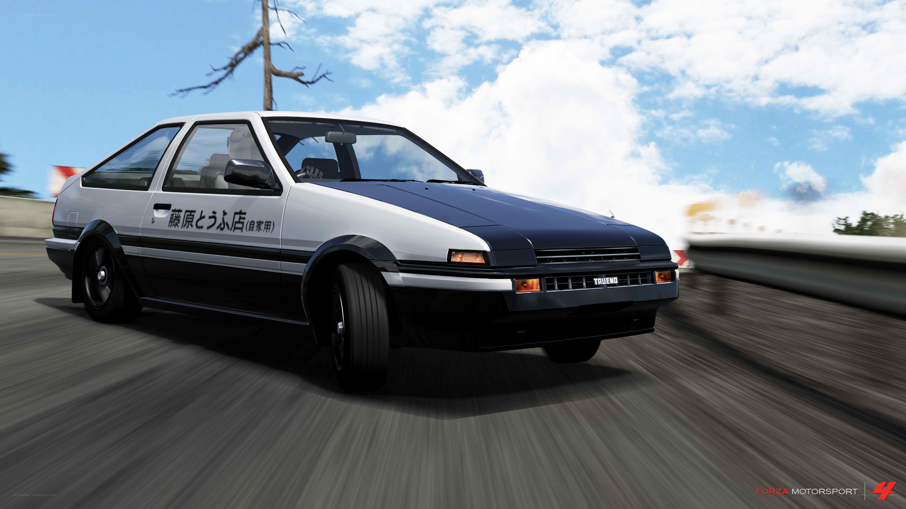 AE86 racing on a track