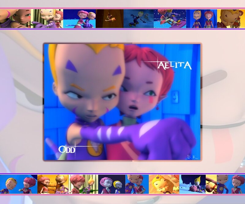 Aelita and Odd in a scene