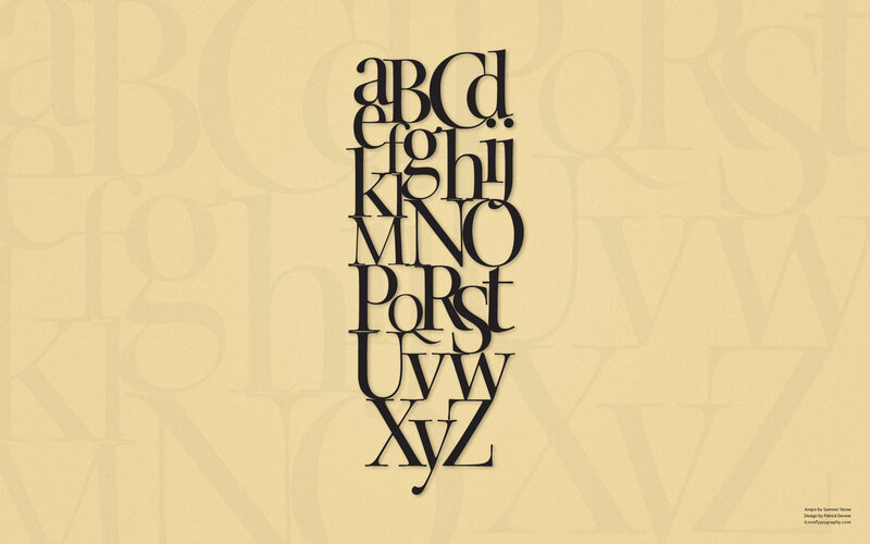 Aepeo font alphabet display