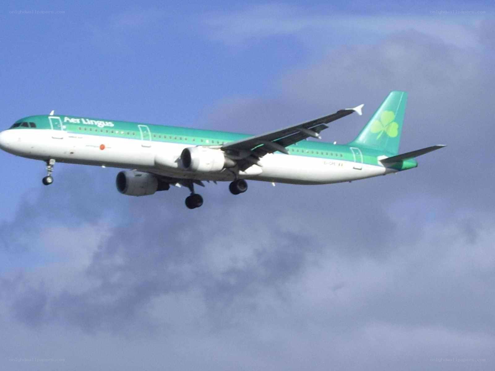 Aer Lingus airplane in flight
