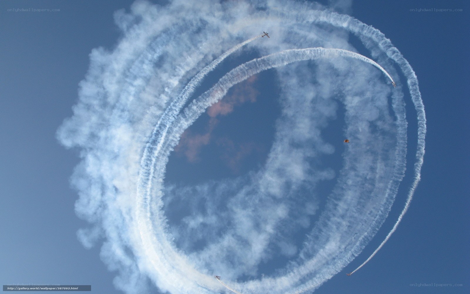 Aerial acrobatics with smoke trails