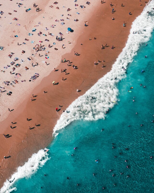 Aerial Beach View — Blue, Lively