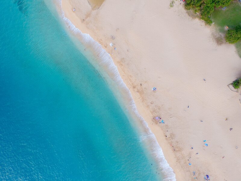 Aerial Beach View — Blue