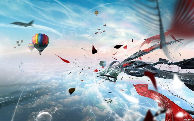 Aerial chaos with hot air balloons