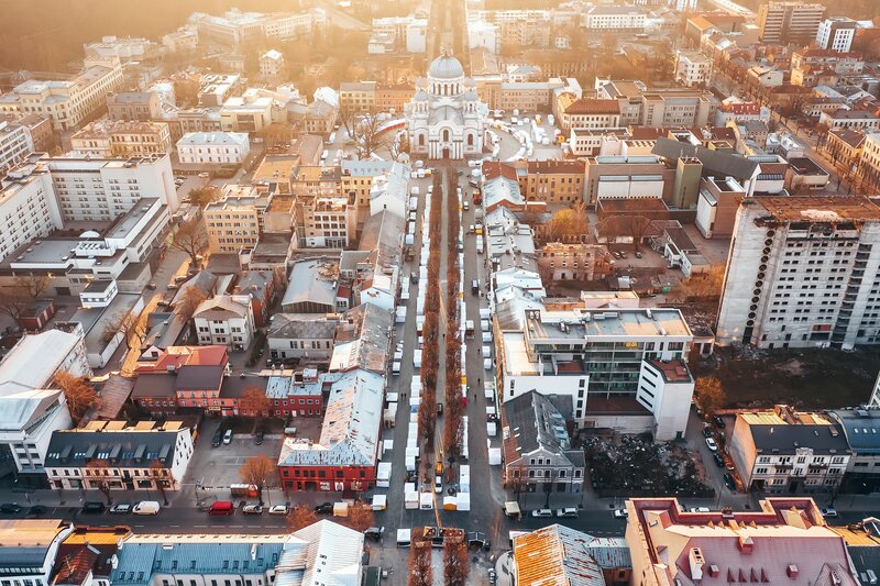 Aerial City View — Brown, Serene