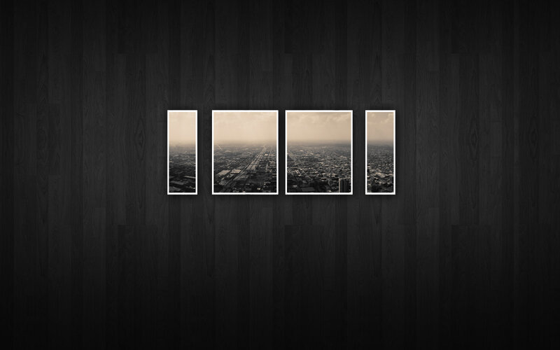 Aerial city view collage
