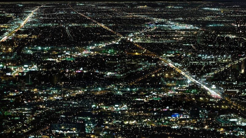 Aerial Cityscape at Night — Black