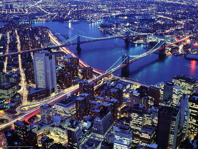 Aerial Cityscape at Night — Blue, Dramatic, Photograph