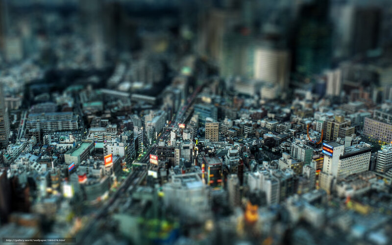 Aerial Cityscape at Night — Gray, Urban