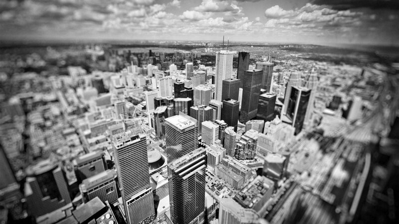 Aerial Cityscape View — Black, Dramatic