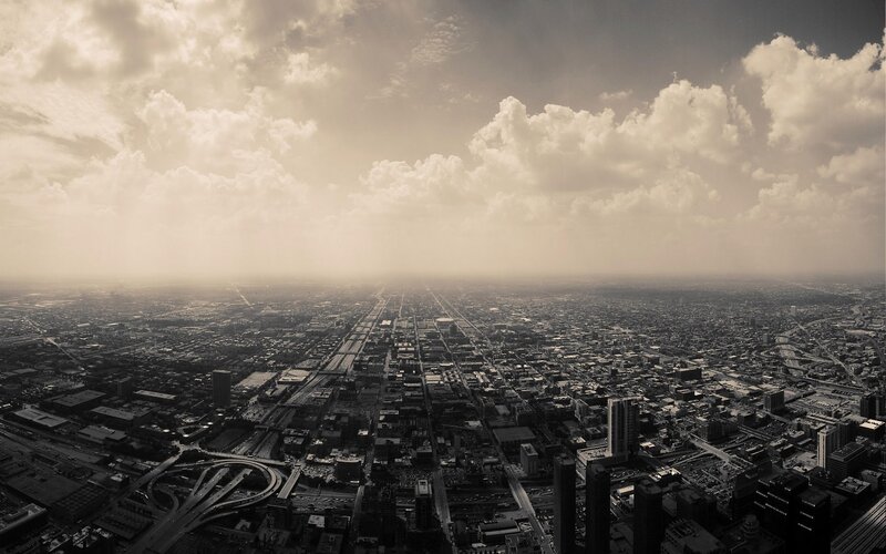 Aerial Cityscape View — Black