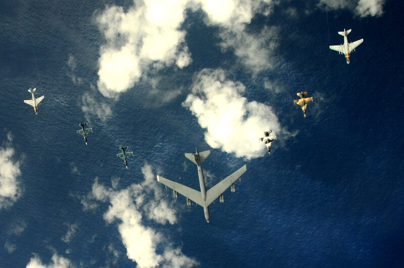 Aerial formation over ocean