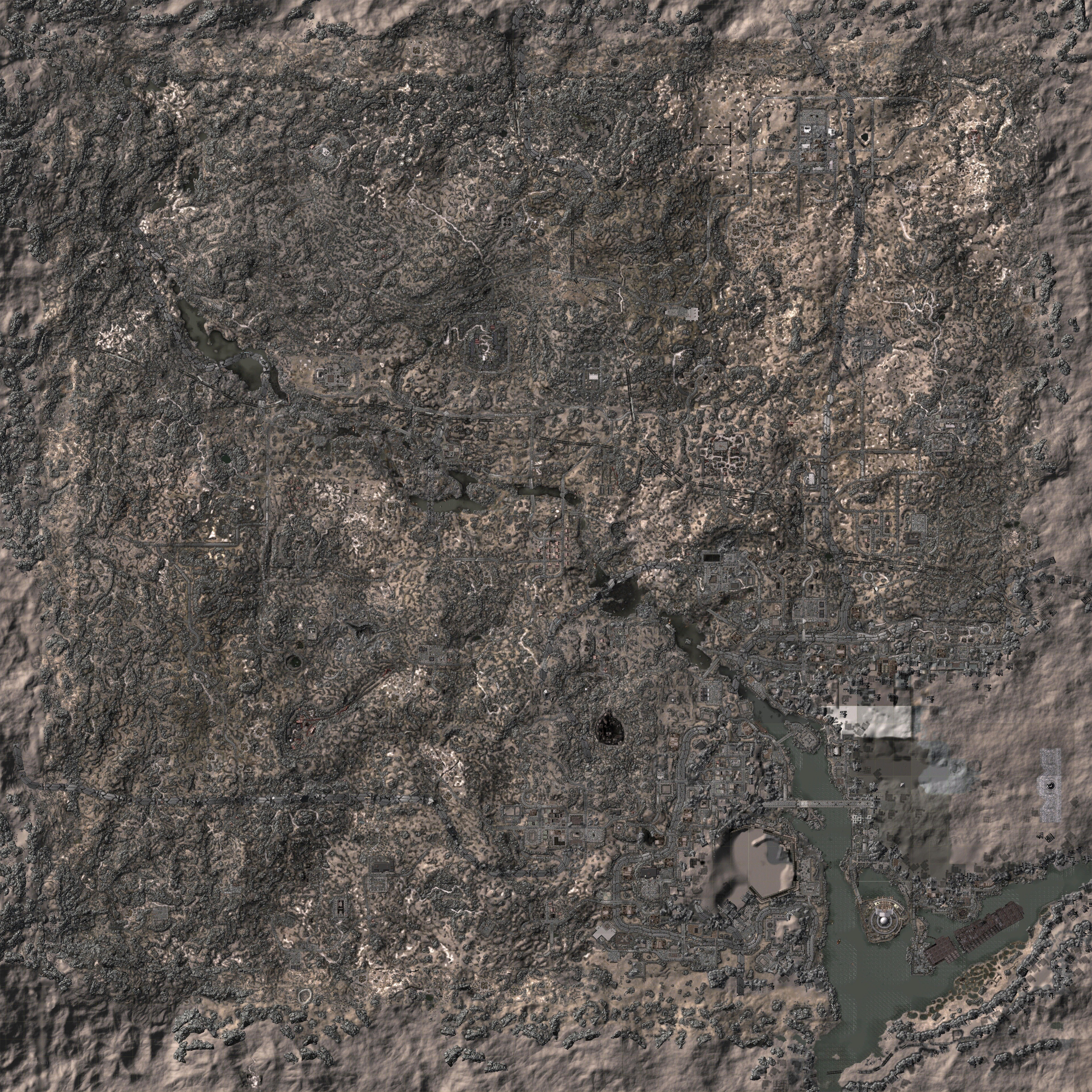 aerial map of a city