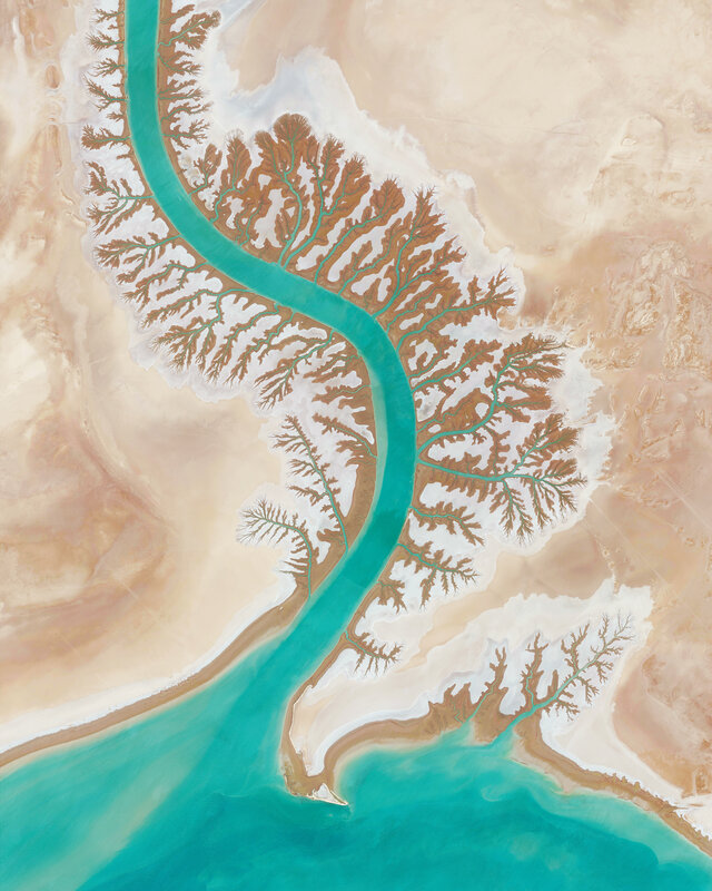Aerial River Delta — Turquoise