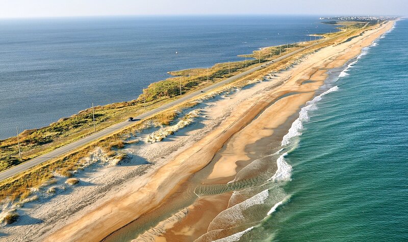 Aerial View of a Barrier Island