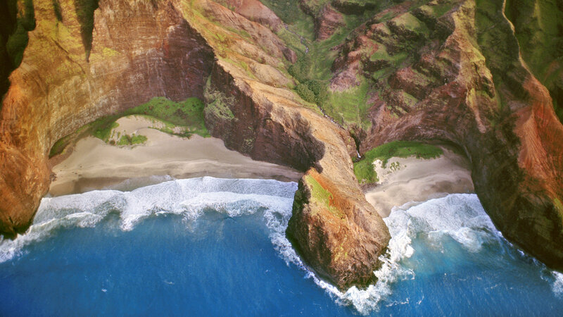 Aerial View of a Beach — Blue, Dramatic