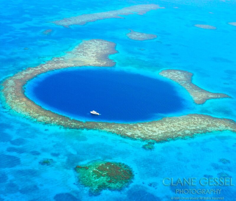 Aerial view of a blue hole