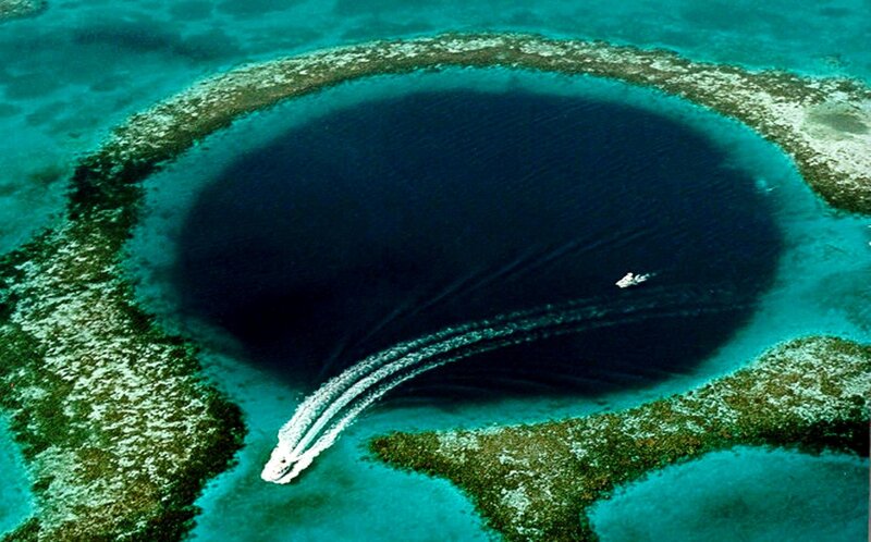 Aerial view of a blue hole
