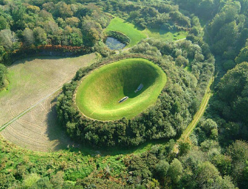 Aerial View of a Bowl-shaped Structure
