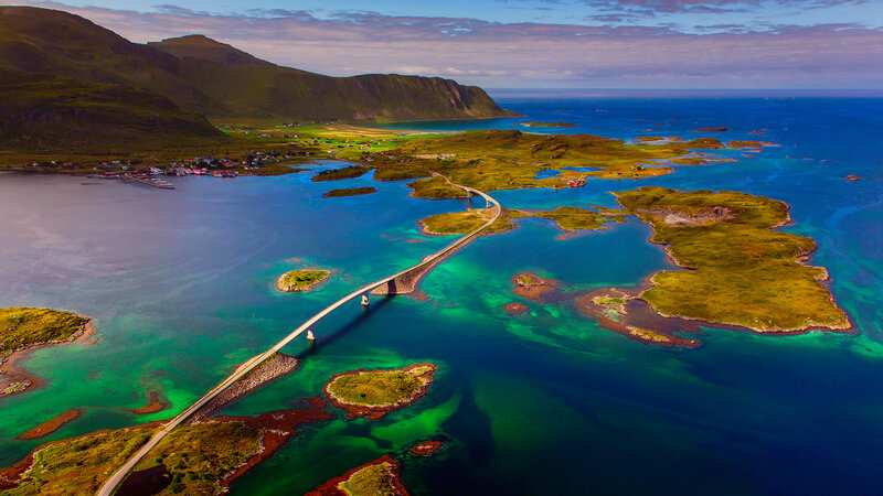 Aerial View of a Bridge — Blue, Serene