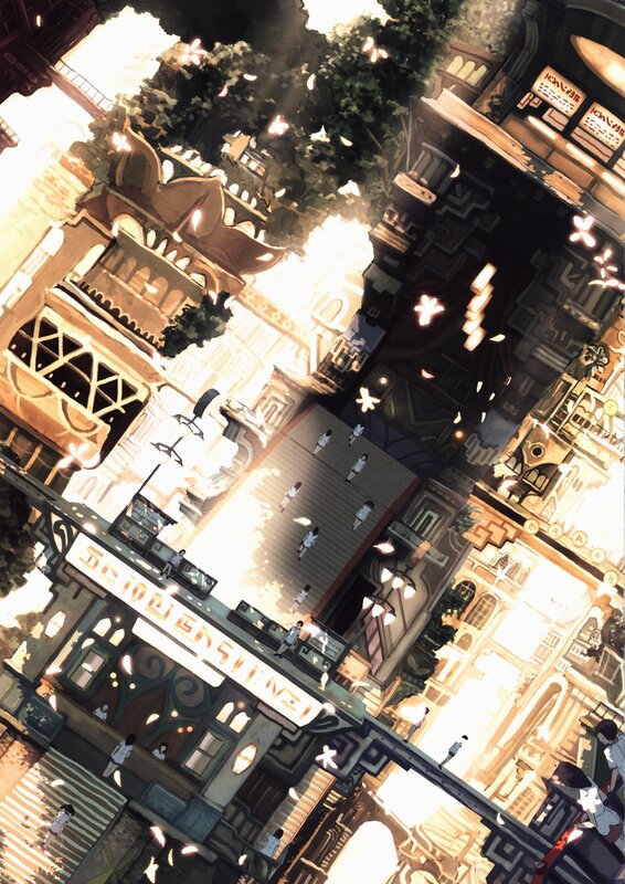 aerial view of a bustling city