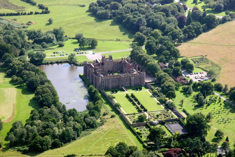 aerial view of a castle