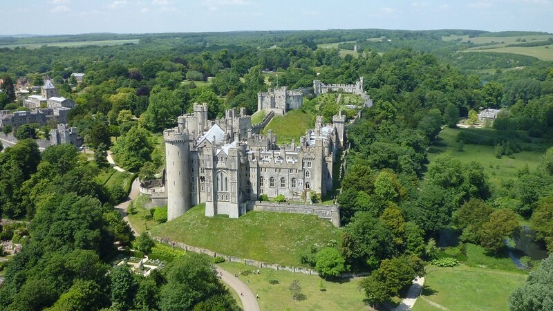 Aerial View of a Castle — Green, Serene, Afternoon, Photograph, Trees