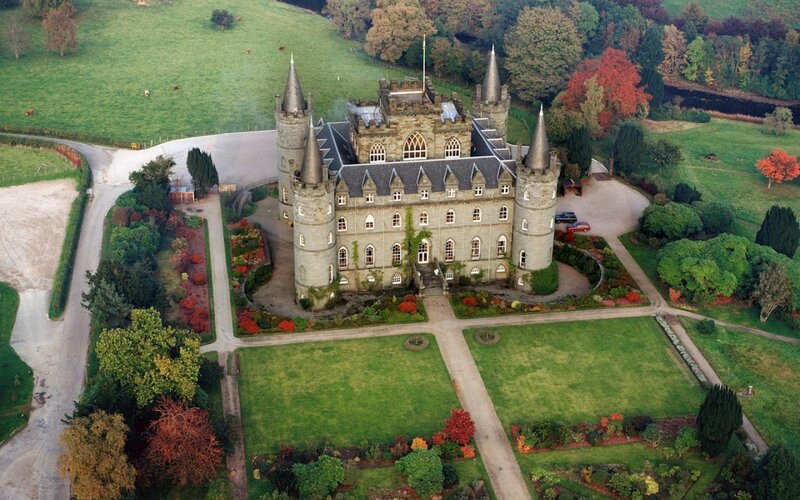 Aerial View of a Castle — Green, Serene, Autumn