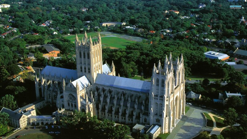 Aerial view of a cathedral