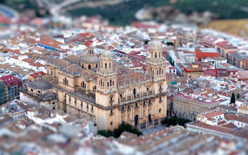 Aerial view of a cathedral