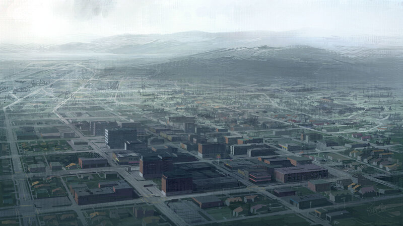 Aerial view of a city