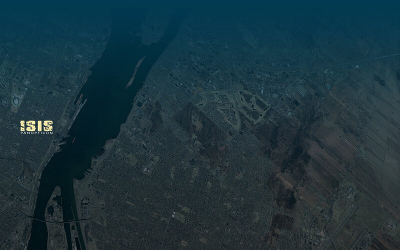 Aerial view of a city by river