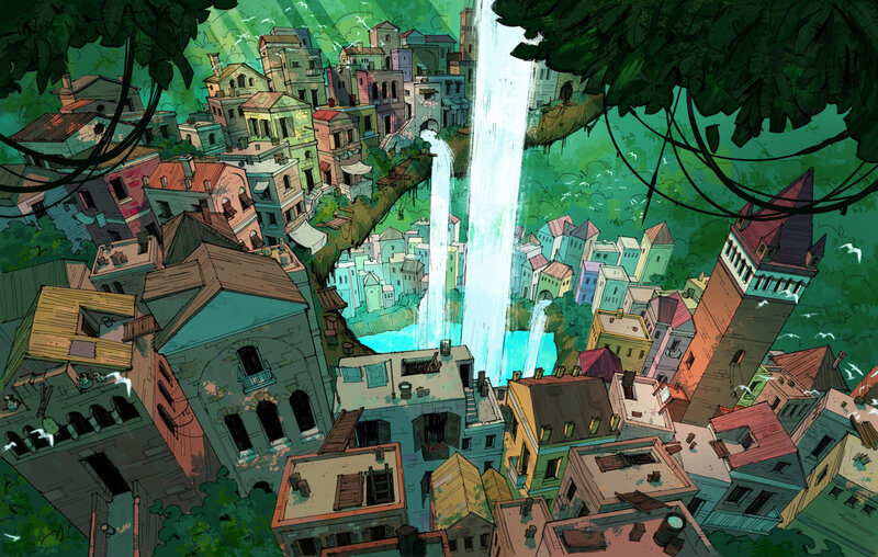 Aerial View of a City — Green, Serene, Morning