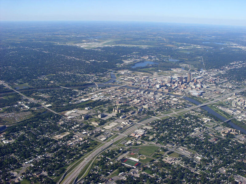 Aerial View of a City — Green, Serene