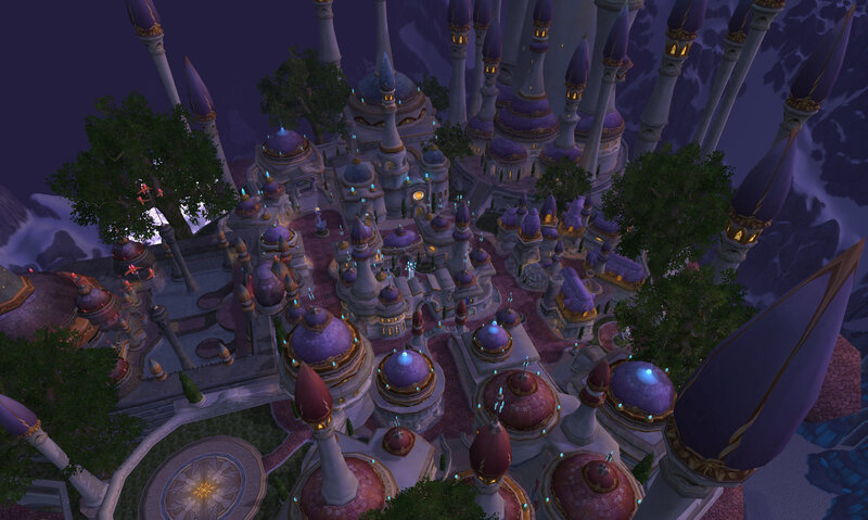 Aerial View of a City — Purple, Serene, Night