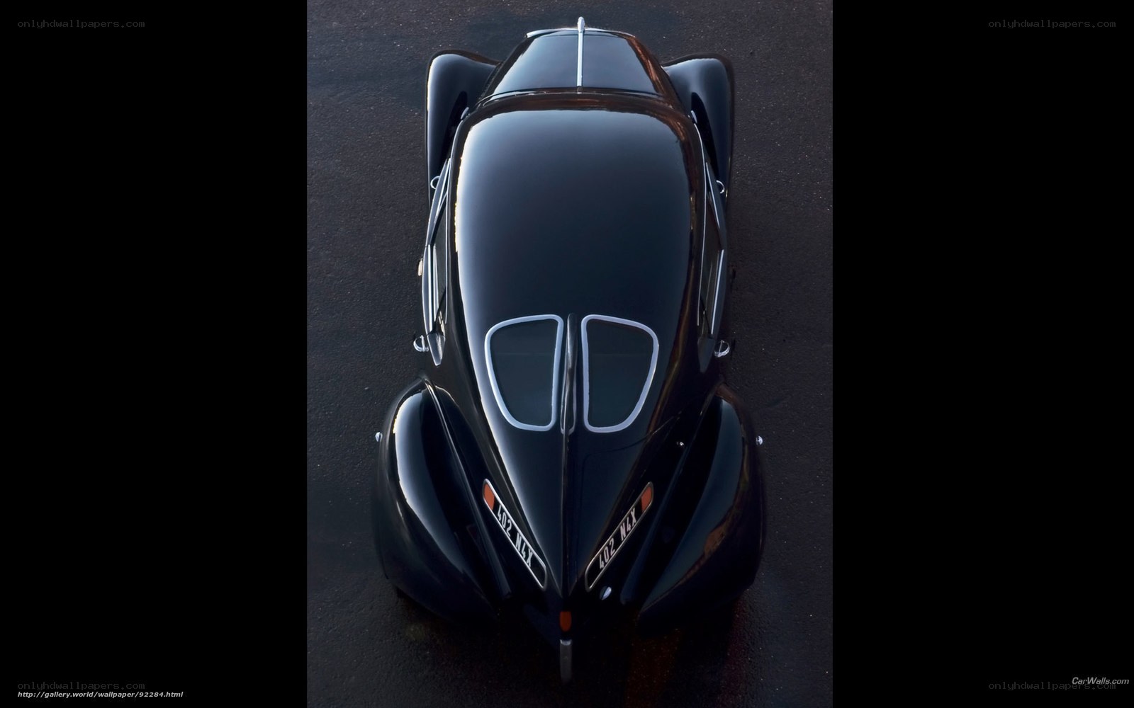 aerial view of a classic car