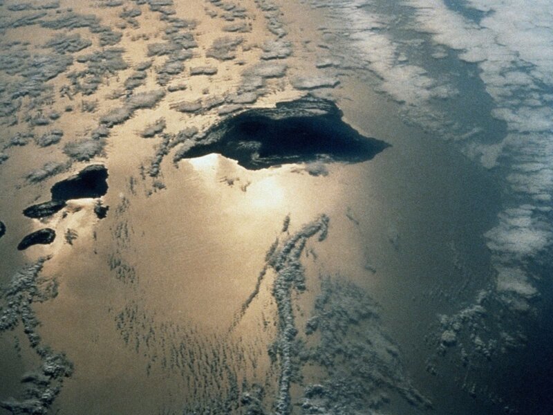 Aerial view of a coastal area