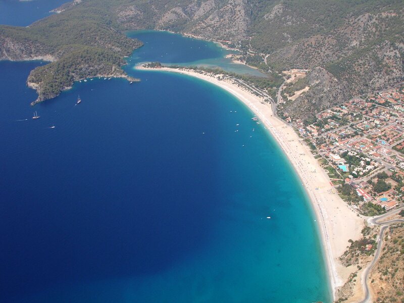 Aerial view of a coastal bay