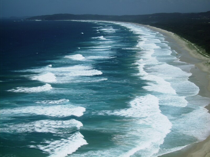 Aerial view of a coastal beach