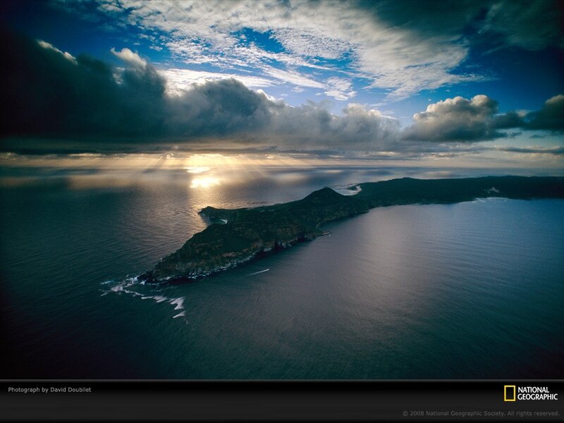 Aerial view of a coastal peninsula