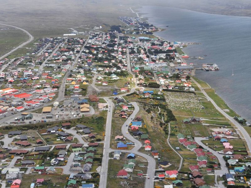 Aerial View of a Coastal Town — Green, Calm